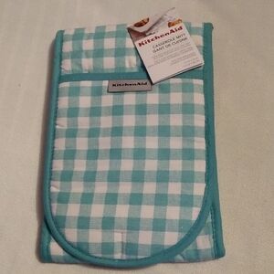 KitchenAid Aqua Gingham Double Oven Mitt